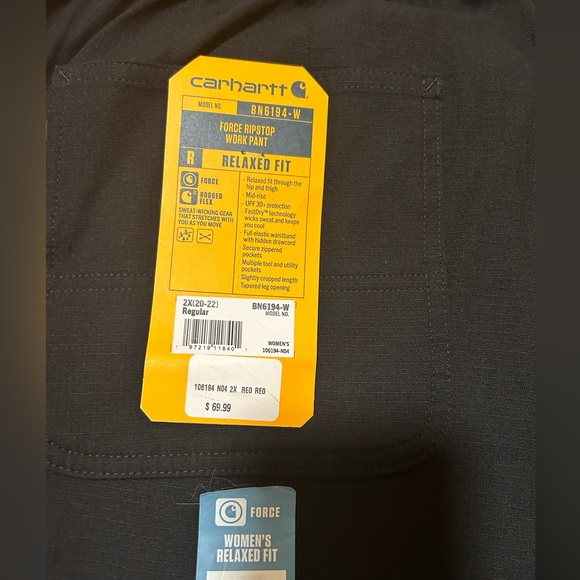 Sz 2XL Black Carhartt plus size work pants - Picture 2 of 9